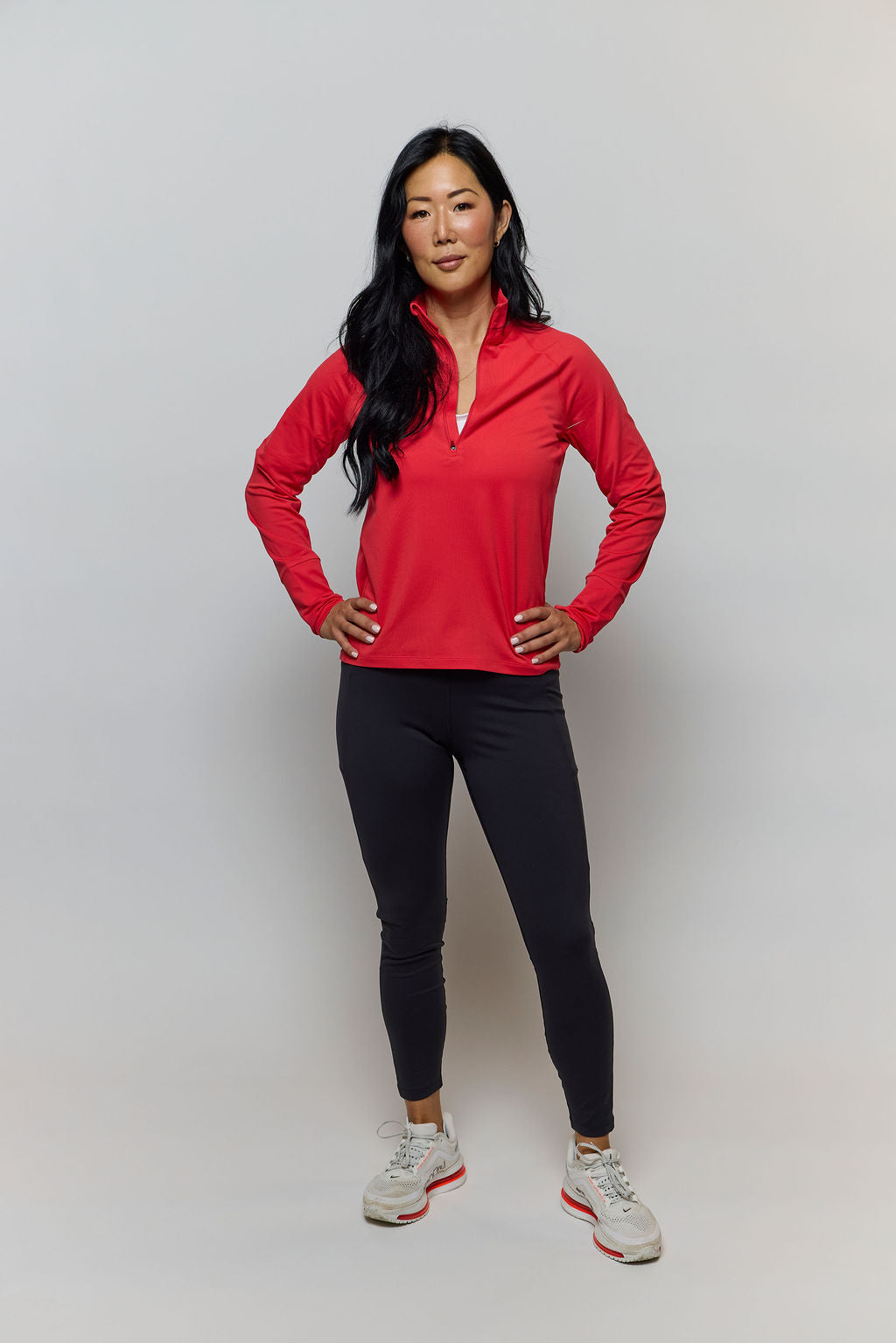 Foudy Mid-Weight Long Sleeve ½ Zip Top - FlexHer