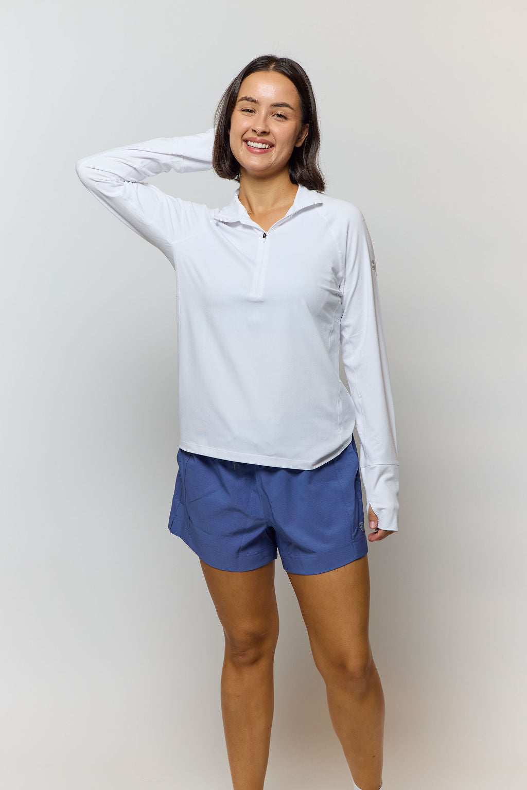 Foudy Mid-Weight Long Sleeve ½ Zip Top - FlexHer