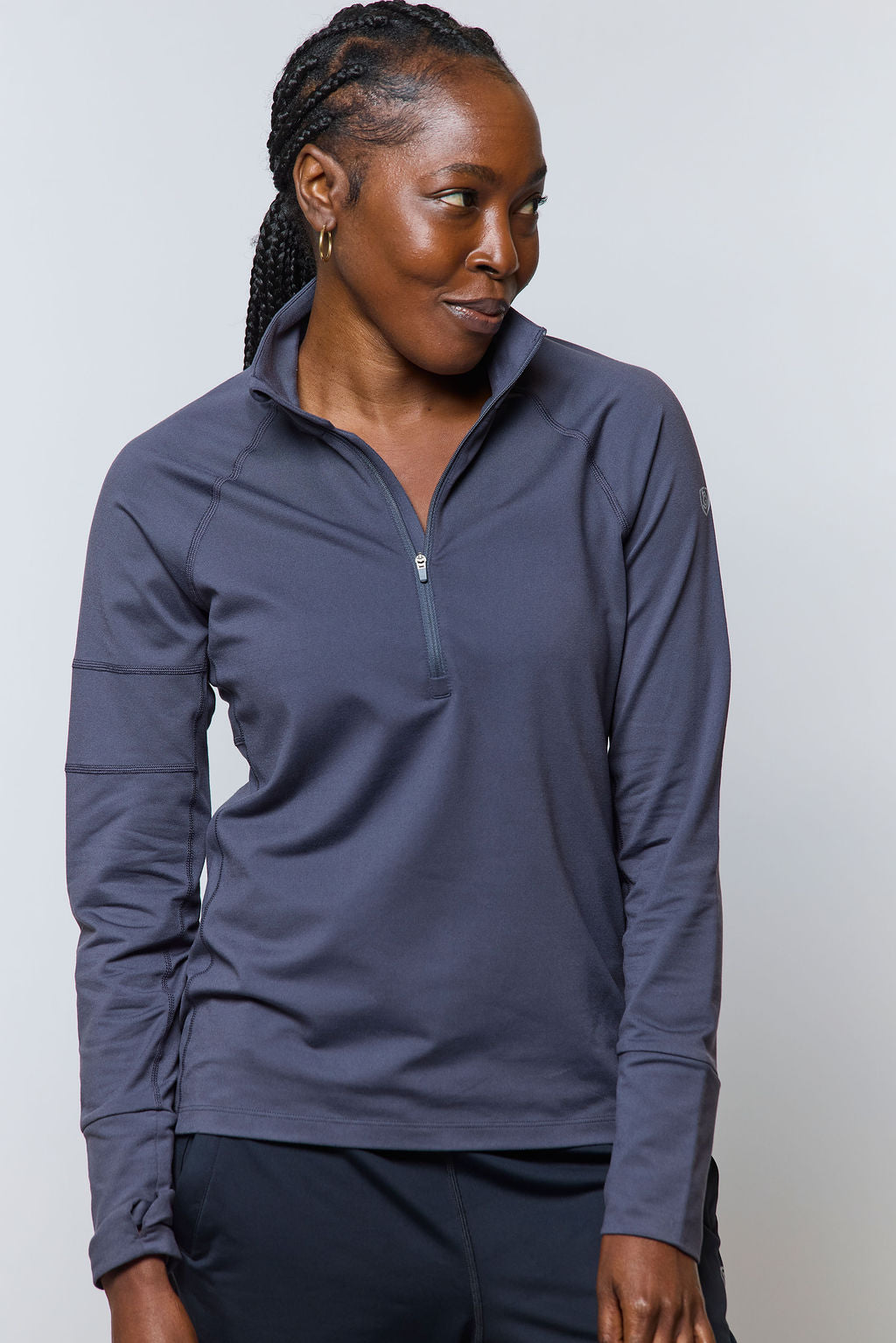 Foudy Mid-Weight Long Sleeve ½ Zip Top - FlexHer