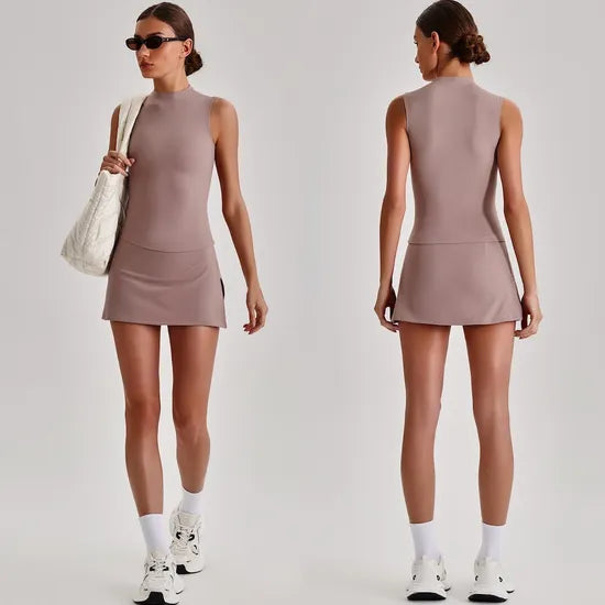 FlexHer Tennis Tank + Skirt Set side view