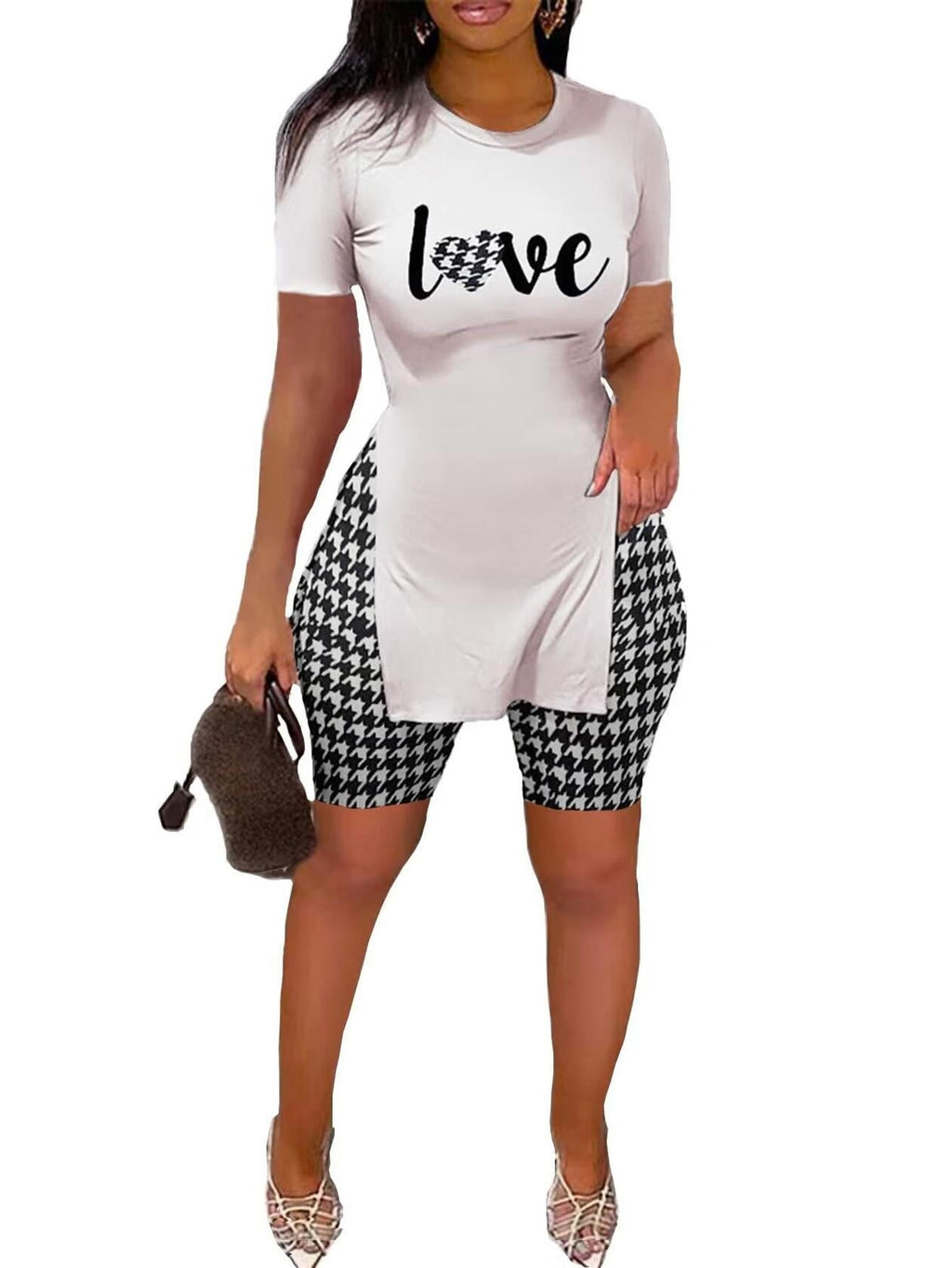 MRSYVES Women's Pullover & High Waist Leggings Set Black Size XXL