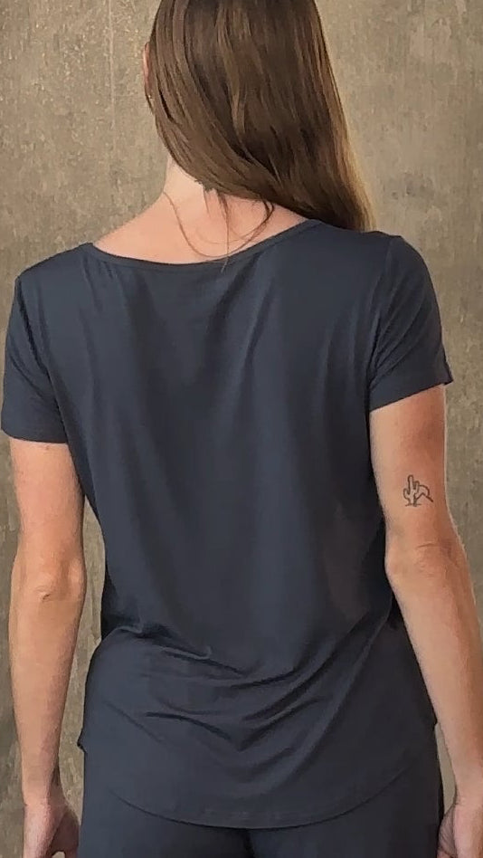 Women’s Bamboo Lounge Set - Lounge T-Shirt + Lounge Shorts - FlexHer