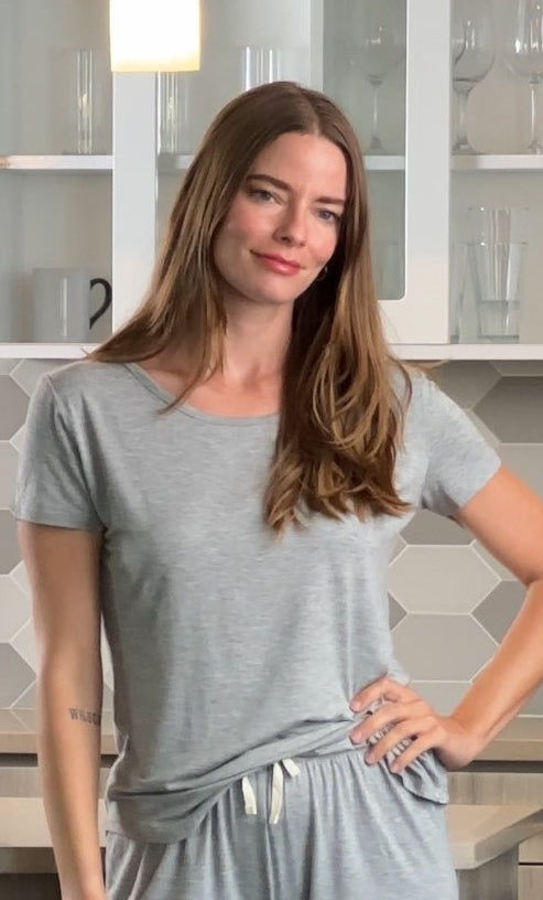 Women’s Bamboo Lounge Set - Lounge T-Shirt + Lounge Shorts - FlexHer